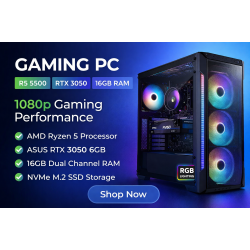 Gaming PC – Ryzen 5 / RTX 3050 / 16GB / NVMe SSD
