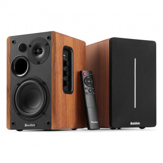 Actieve Bookshelf Speakers 120W – Bluetooth HiFi Speaker Set (Hout)