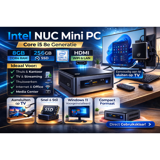 Intel NUC Mini PC – i5 (8e Gen) / 8GB / 256GB SSD